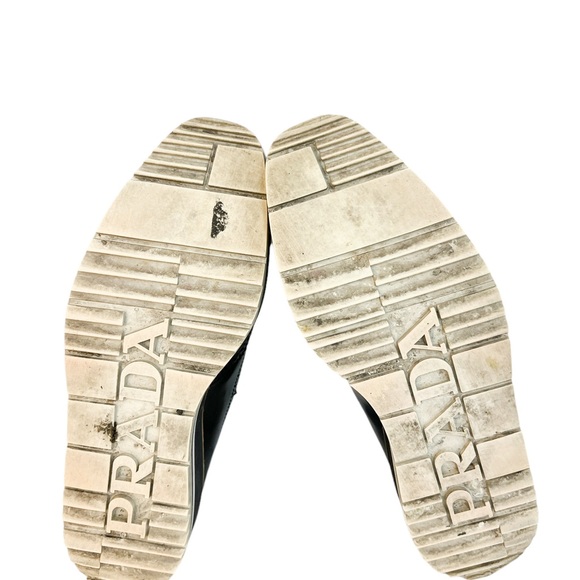 Prada Black Brogue Leather Platform Low Top Sneakers - Picture 7 of 7